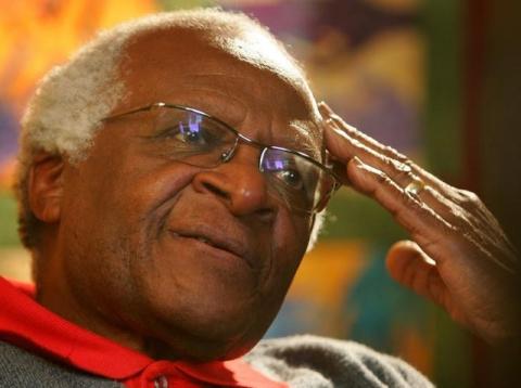 Archbishop Desmond Tutu ponders a point during an interview at his office in Cape Town, South Africa. PHOTO BY REUTERS/Mike Hutchings