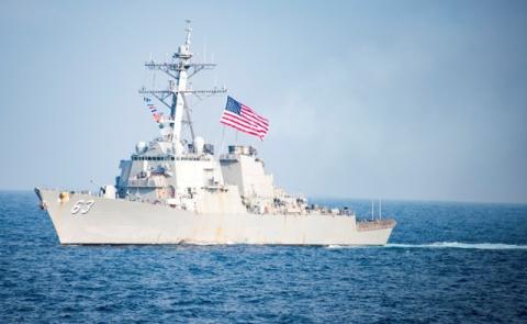 The Arleigh Burke-class guided-missile destroyer USS Stethem transits waters east of the Korean peninsula during a photo exercise including the United States Navy and the Republic of Korea Navy during Operation Foal Eagle, March 22, 2017. PHOTO BY REUTERS/U.S. Navy/Mass Communication Specialist 3rd Class Kurtis A. Hatcher