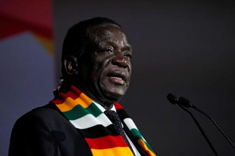 Zimbabwe's president, Emmerson Mnangagwa, speaks during Africa CEO Forum at the Sofitel Hotel Ivoire in Abidjan, Ivory Coast, March 26, 2018. PHOTO BY REUTERS/Luc Gnago