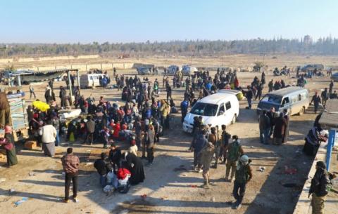 Evacuees from a rebel-held area of Aleppo arrive at insurgent-held al-Rashideen, Syria, December 19, 2016. PHOTO BY REUTERS/Ammar Abdullah