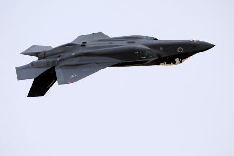 An Israeli Air Force F-35 fighter jet flies during an aerial demonstration at a graduation ceremony for Israeli Air Force pilots at the Hatzerim Airbase in southern Israel, December 27, 2017. PHOTO BY REUTERS/Amir Cohen