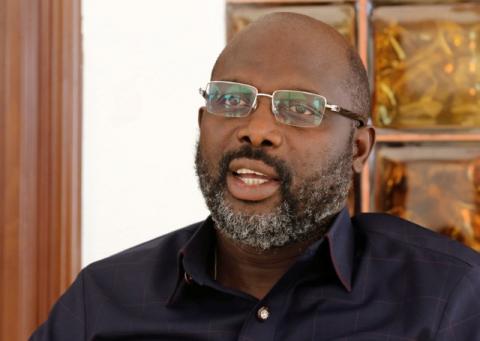President-elect George Weah of the Coalition for Democratic Change (CDC) speaks during an interview with REUTERS at his residence in Monrovia, Liberia, January 2, 2018. PHOTO BY REUTERS/Thierry Gouegnon