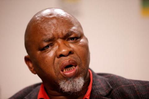 African National Congress (ANC) Secretary General Gwede Mantashe gestures during a media briefing at Luthuli house, the ANC headquarters in Johannesburg, South Africa, May 29, 2017. PHOTO BY REUTERS/Siphiwe Sibeko