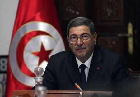 Tunisia's Prime Minister Habib Essid attends the first meeting of the new government at the government palace in Tunis, February 9, 2015. PHOTO BY REUTERS/Zoubeir Souissi