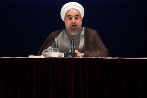 Iran's President Hassan Rouhani gives a news conference on the sidelines of the 69th United Nations General Assembly at United Nations Headquarters in New York, September 26, 2014. PHOTO BY REUTERS/Adrees Latif