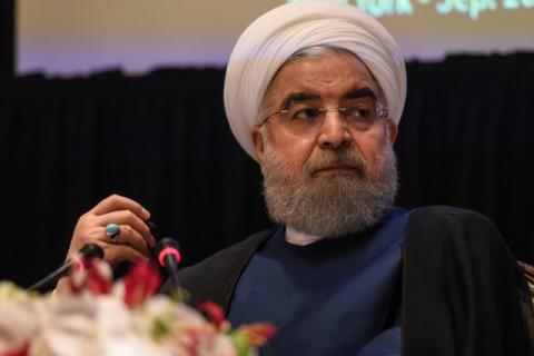Iran's President Hassan Rouhani delivers remarks at a news conference during the United Nations General Assembly in New York City, U.S., September 20, 2017. PHOTO BY REUTERS/Stephanie Keith
