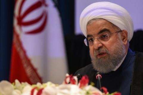 Iran's President Hassan Rouhani delivers remarks at a news conference during the United Nations General Assembly in New York City, U.S., September 20, 2017. PHOTO BY REUTERS/Stephanie Keith