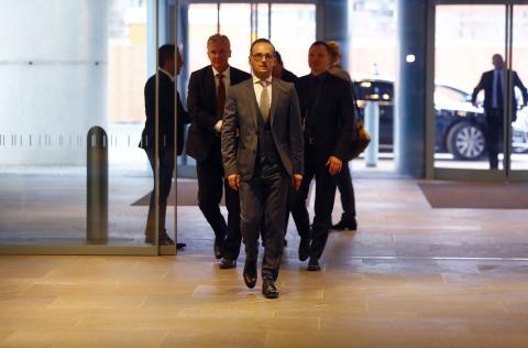 German Foreign Minister Heiko Maas arrives for the first cabinet meeting in Berlin, Germany, March 14, 2018. PHOTO BY REUTERS/Fabrizio Bensch