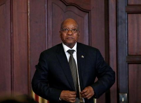 South Africa's president, Jacob Zuma looks on during the swearing in of new cabinet ministers following a reshuffle that replaced Pravin Gordhan as finance minister in Pretoria, South Africa, March 31, 2017. PHOTO BY REUTERS/Siphiwe Sibeko