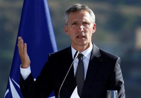 NATO Secretary-General Jens Stoltenberg speaks during a news conference in Tbilisi, Georgia, September 8, 2016. PHOTO BY REUTERS/David Mdzinarishvili
