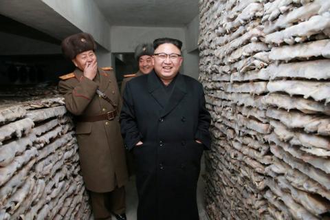 North Korean leader Kim Jong Un is pictured at the Headquarters of Large Combined Unit 966 of the Korean People's Army (KPA) in this undated photo released by North Korea's Korean Central News Agency (KCNA) in Pyongyang on March 1, 2017. PHOTO BY REUTERS/KCNA