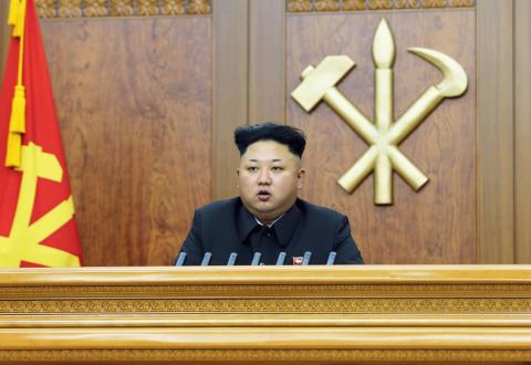 North Korean leader Kim Jong Un delivers a New Year's address in this January 1, 2015 photo released by North Korea's Korean Central News Agency (KCNA) in Pyongyang. PHOTO BY REUTERS/KCNA