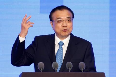 China's Premier Li Keqiang speaks during the opening ceremony of the 9th Global Conference on Health Promotion in Shanghai, China, November 21, 2016. PHOTO BY REUTERS/Aly Song