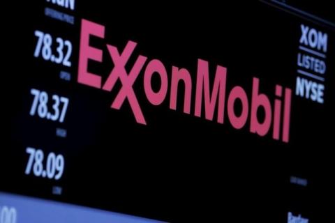 The logo of Exxon Mobil Corporation is shown on a monitor above the floor of the New York Stock Exchange in New York, December 30, 2015. PHOTO BY REUTERS/Lucas Jackson