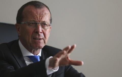 Martin Kobler, United Nations Special Representative and Head of the U.N. Support Mission in Libya, speaks during an interview with Reuters in Tunis, Tunisia, April 6, 2016. PHOTO BY REUTERS/Zoubeir Souissi