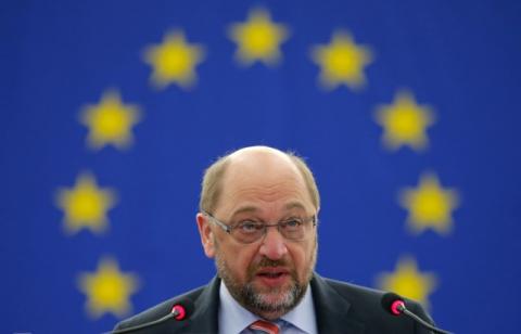 European Parliament President Martin Schulz presides a debate on the outcome of last EU-Turkey summit at the European Parliament in Strasbourg, France, March 9, 2016. PHOTO BY REUTERS/Vincent Kessler