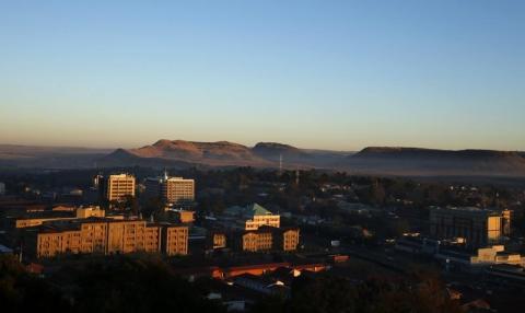 A general view of buildings is seen in the capital Maseru