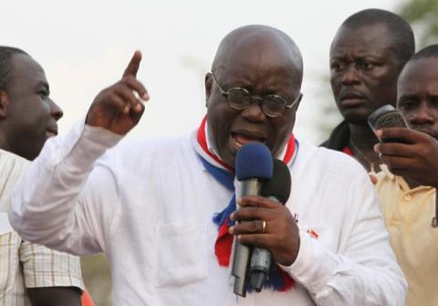New Patriotic Party (NPP) leader Nana Akufo-Addo speaks during a meeting to contest the presidential election results, at Kwame Nkrumah Circle in Accra, December 11, 2012. PHOTO BY REUTERS/Luc Gnago