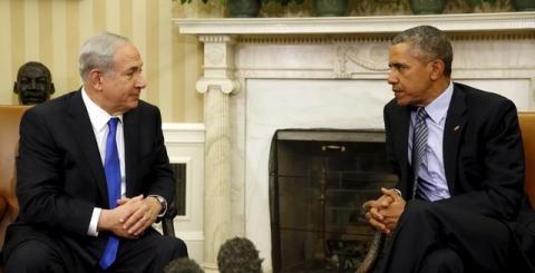 U.S. President Barack Obama meets with Israeli Prime Minister Benjamin Netanyahu in the Oval office of the White House in Washington, November 9, 2015. PHOTO BY REUTERS/Kevin Lamarque