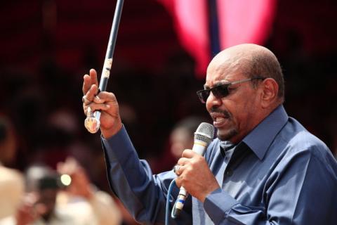 Sudan's President Omar al-Bashir addresses supporters during his visit to the war-torn Darfur region, in Bilal, Darfur, Sudan, September 22, 2017. PHOTO BY REUTERS/Mohamed Nureldin Abdallah