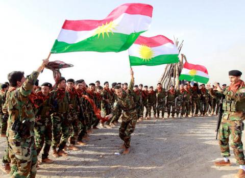 Kurdish Peshmerga forces celebrate Newroz Day, a festival marking spring and the new year, in Kirkuk, March 20, 2017. PHOTO BY REUTERS/Ako Rasheed