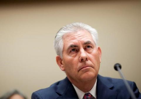 Rex Tillerson, chairman and CEO of ExxonMobil, testifies about the company's acquisition of XTO Energy before the House Energy and Environment Subcommittee on Capitol Hill in Washington, January 20, 2010. PHOTO BY REUTERS/Joshua Roberts