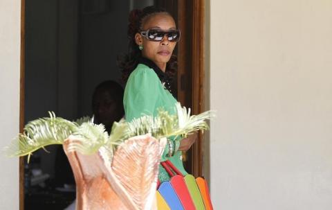 Kenyan marathon runner Rita Jeptoo arrives at the Athletics Kenya headquarters after failing a doping test, in Kenya's capital Nairobi, January 15, 2015. PHOTO BY REUTERS/Thomas Mukoya