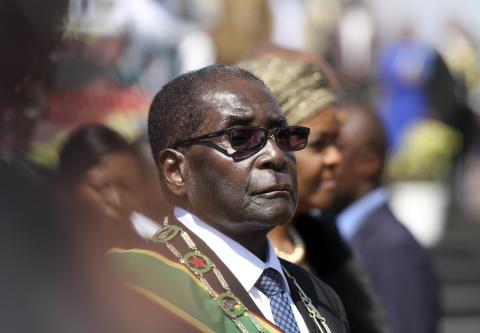 Zimbabwe President Robert Mugabe attends a national Heroes Day rally in Harare