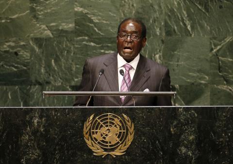 Zimbabwe's President Robert Mugabe addresses the 69th United Nations General Assembly at United Nations Headquarters in New York