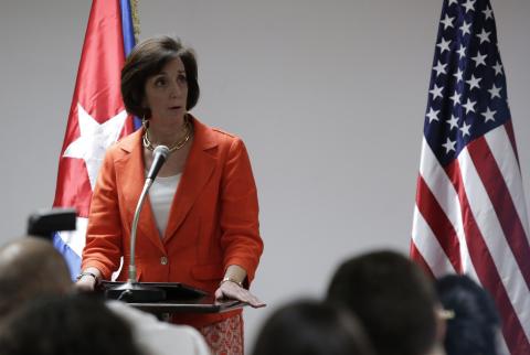 U.S. Assistant Secretary for Western Hemisphere Affairs Roberta Jacobson speaks during a conference in Havana, January 22, 2015. PHOTO BY REUTERS/Enrique De La Osa