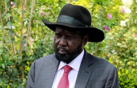 South Sudan's President Salva Kiir addresses a news conference at the Presidential State House following the recent fighting in South Sudan's capital Juba, July 14, 2016. PHOTO BY REUTERS/Stringer