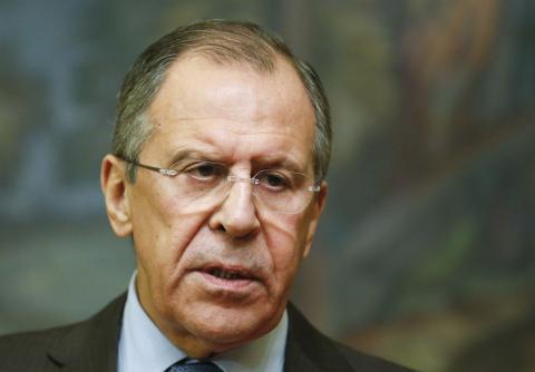 Russia's Foreign Minister Sergei Lavrov speaks during a news conference after a meeting with his Saudi Arabian counterpart Saud al-Faisal in Moscow, November 21, 2014. PHOTO BY REUTERS/Maxim Zmeyev