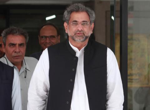 Pakistan's former Petroleum Minister and Prime Minister designate Shahid Khaqan Abbasi leaves after submitting his nomination papers to become the new Premier at the Parliament House in Islamabad, Pakistan, July 31, 2017. PHOTO BY REUTERS/Faisal Mahmood