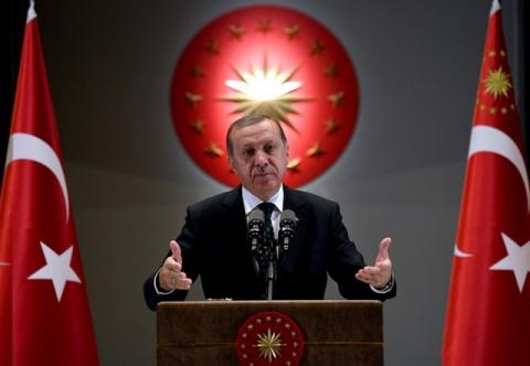 Turkish President Tayyip Erdogan makes a speech during an iftar event in Ankara, Turkey, June 29, 2016. PHOTO BY REUTERS/Yasin Bulbul
