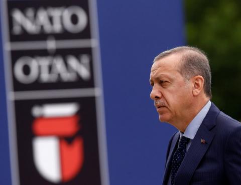 Turkey's President Tayyip Erdogan arrives for the NATO Summit in Warsaw, Poland, July 9, 2016. PHOTO BY REUTERS/Kacper Pempel