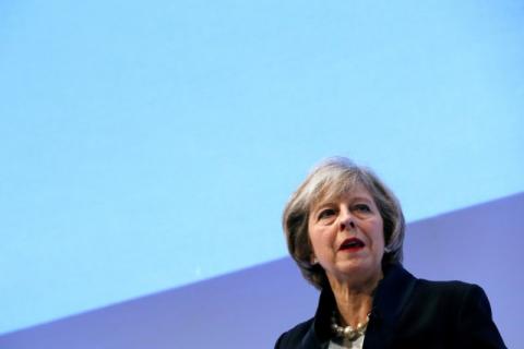 Britain's Prime Minister Theresa May addresses the Confederation of British Industry's (CBI) annual conference in London, November 21, 2016. PHOTO BY REUTERS/Stefan Wermuth