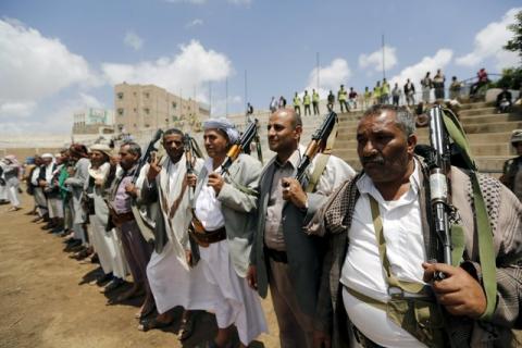 Tribesmen loyal to the Houthi movement attend a gathering in Yemen's capital Sanaa, April 17, 2016. PHOTO BY REUTERS/Khaled Abdullah