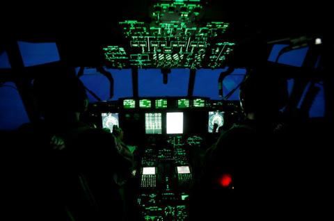 As nightfall approaches, a WC-130J Super Hercules from the Air Force's 53rd Weather Reconnaissance Squadron known as the "Hurricane Hunters" flies through the eye of Hurricane Irma as it approaches the coast of Florida, U.S., September 8, 2017. PHOTO BY REUTERS/Kevin Lamarque