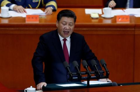 Chinese President Xi Jinping makes a speech at the celebration of the 95th anniversary of the founding of the Communist Party of China at the Great Hall of the People in Beijing, China, July 1, 2016. PHOTO BY REUTERS/Kim Kyung-Hoon
