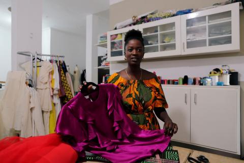 Zinga is hoping the next president will do more to empower women, train youths and boost the creative industry to turn Dakar into the fashion hub of West Africa. Picture taken February 13, 2019. PHOTO BY REUTERS/ Zohra Bensemra