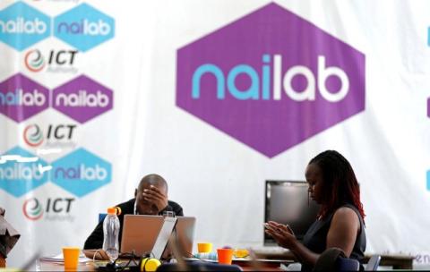 Entrepreneurs work on their projects at Nailab, a Kenyan firm that supports technology startups, behind the latest initiative, which targets entrepreneurs for their ideas on providing sex education through technology and social media in Nairobi, Kenya, July 4, 2016. PHOTO BY REUTERS/Thomas Mukoya