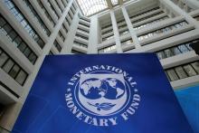 The International Monetary Fund logo is seen during the IMF/World Bank spring meetings in Washington, U.S., April 21, 2017. PHOTO BY REUTERS/Yuri Gripas