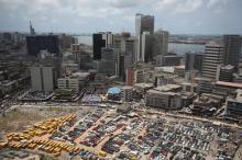 An aerial view shows the central business district in Nigeria's commercial capital of Lagos. PHOTO BY REUTERS/Akintunde Akinleye