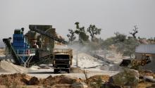 A truck is packed with crushed granite at a mining plant in Zamfara, Nigeria, April 21, 2016. PHOTO BY REUTERS/Afolabi Sotunde