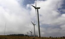 Power-generating wind turbines are seen at the Kenya Electricity Generating Company (KenGen) station in Ngong hills, about 22 km (14 miles) southwest of Kenya's capital Nairobi. PHOTO BY REUTERS/Thomas Mukoya
