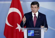 Turkish Prime Minister Ahmet Davutoglu addresses a news conference in Brussels, Belgium, November 30, 2015. PHOTO BY REUTERS/Francois Lenoir