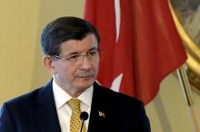 Turkey's Prime Minister Ahmet Davutoglu attends news conference in Helsinki, Finland, April 6, 2016. PHOTO BY REUTERS/Markku Ulander