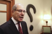 Ahmet Uzumcu, head of the Organisation for the Prohibition of Chemical Weapons, speaks during an interview in Rome