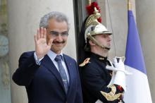 Saudi Arabian Prince Al-Waleed bin Talal arrives at the Elysee palace in Paris, France, to attend a meeting with French President, September 8 , 2016. PHOTO BY REUTERS/Philippe Wojazer