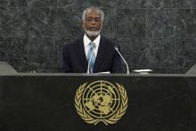 Sudanese Foreign Minister Ali Ahmed Karti addresses the 68th United Nations General Assembly at U.N. headquarters in New York